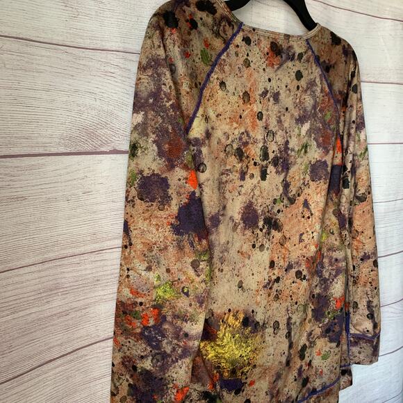 Burton Dryride Base Layer Tan Colorful Splotchy Long Sleeve Shirt Size Large - Picture 14 of 15